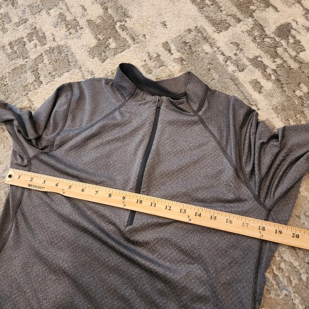 REI women's grey 1/2 zip long sleeve active pullover shirt. Size large.